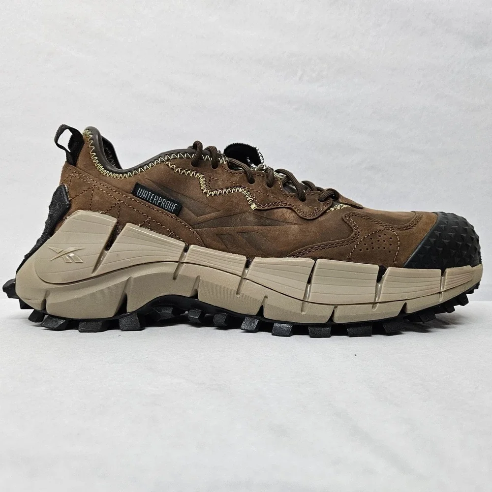Reebok Men's Zig Kinetica Edge II Work Safety Shoes‎ RB3020 Brown Leather Sz 9.5